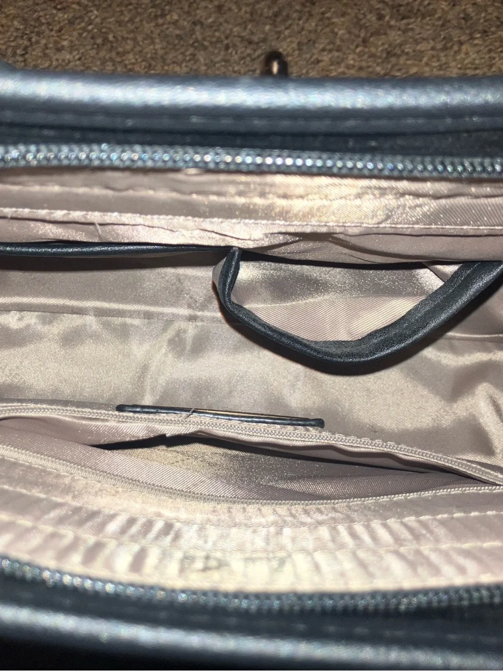 Dasein black vegan purse , alligator print with brass hardware 13”x10”x5”